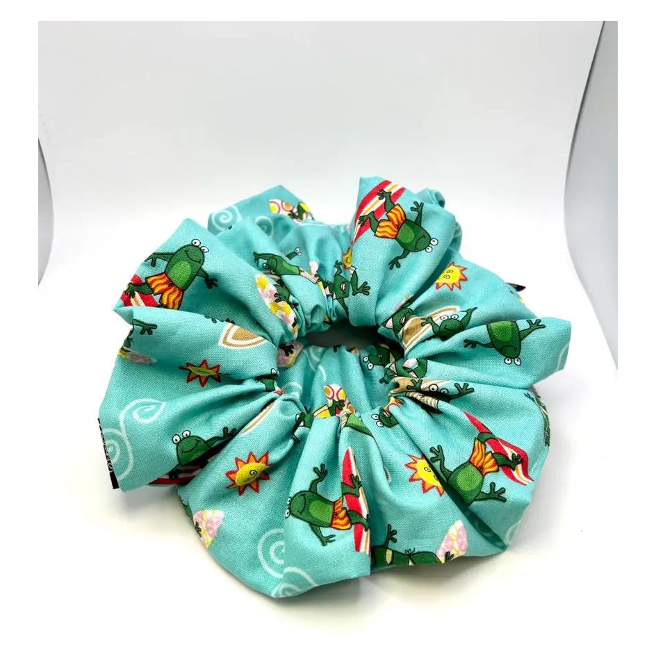 Surfing Frog Summer Scrunchie