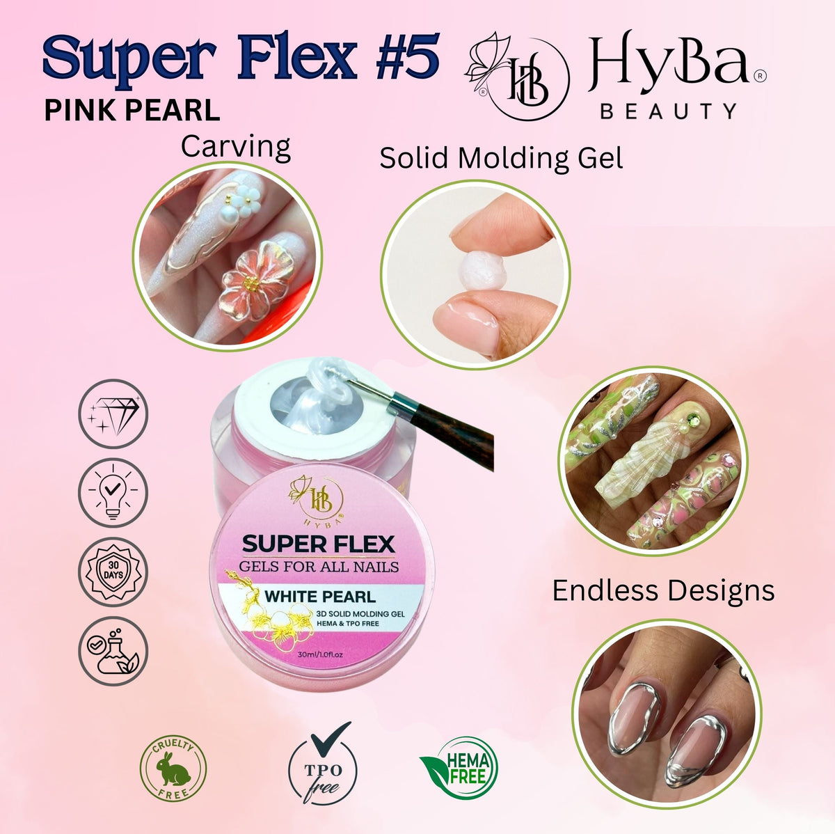 SUPER FLEX Molding Gel WHITE PEARL (30ml) #03