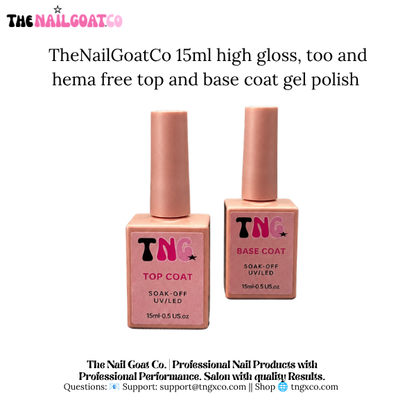 15ml HEMA/TPO-Free High Gloss Top & Base Coat Gel | thenailgoatco