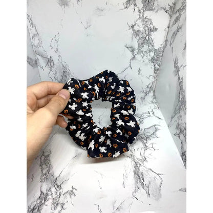 Mini Ghost and Pumpkin Halloween Scrunchie
