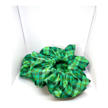Green Plaid St Patrick's Scrunchie