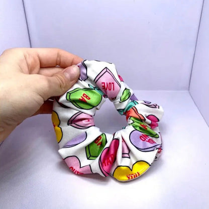 Mini Conversation Hearts Valentine's Day Scrunchie