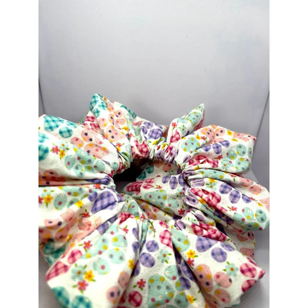Pastel Paw Prints Spring Scrunchie