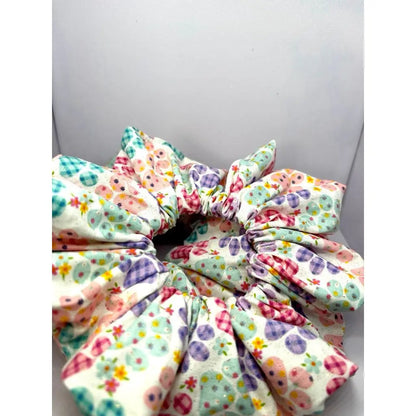 Pastel Paw Prints Spring Scrunchie
