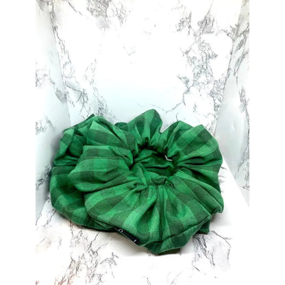 Green Plaid Christmas Scrunchie