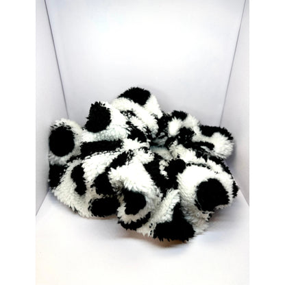 Fluffy Cow Print Scrunchie