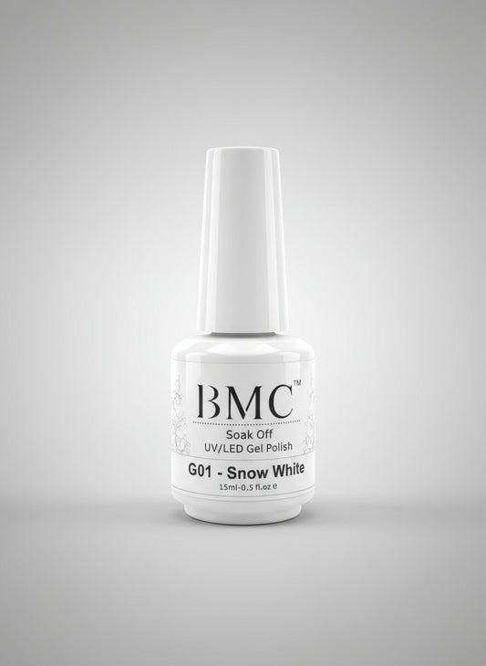 BMC G01 SNOW WHITE GEL POLISH 0.5OZ.