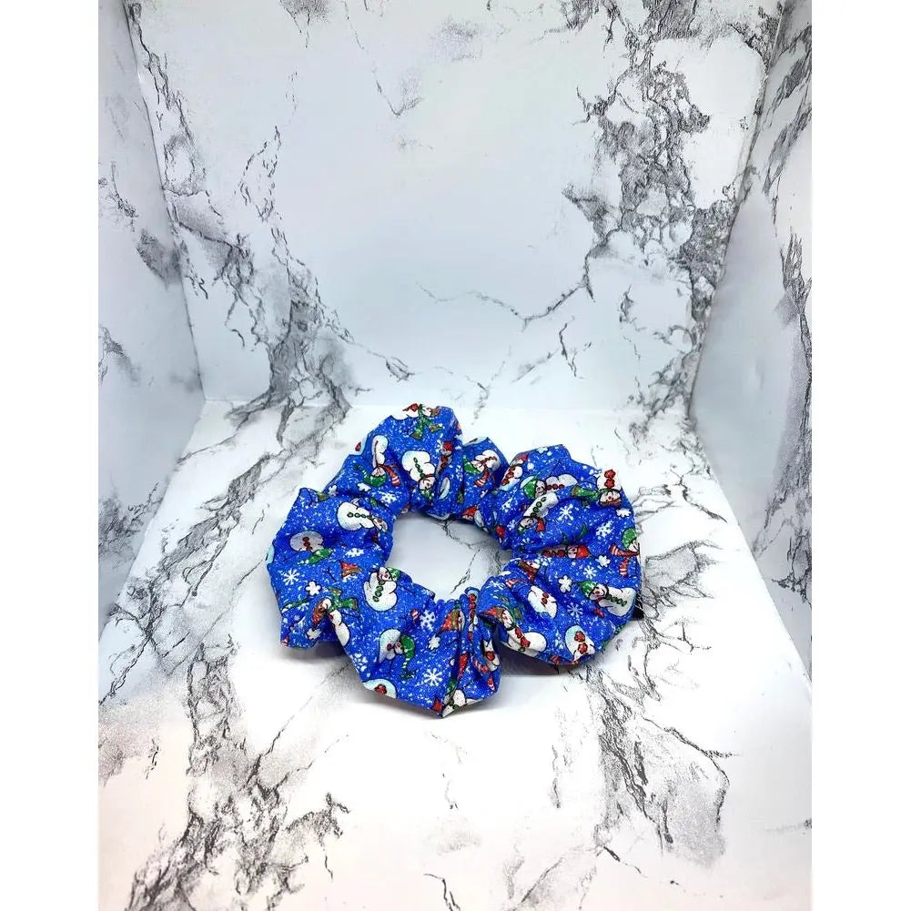 Mini Glitter Snowman Christmas Scrunchie