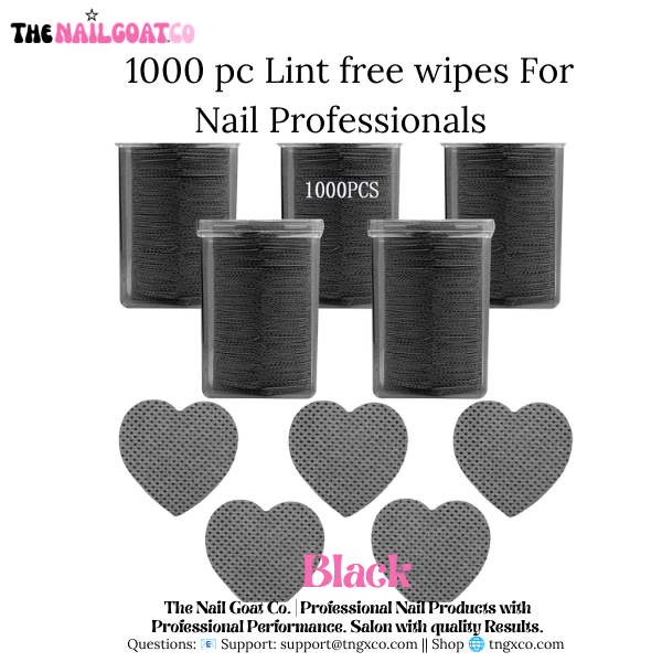 TheNailGoatCo 1000PC Heart-Shaped Lint-Free Nail Wipes for Nail Professionals