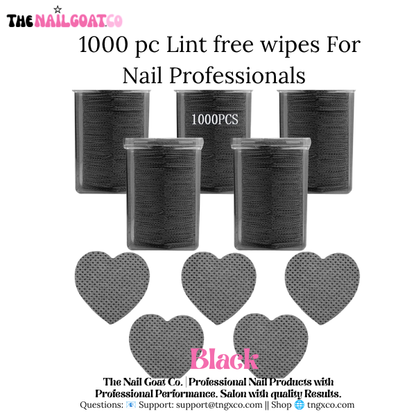 TheNailGoatCo 1000PC Heart-Shaped Lint-Free Nail Wipes for Nail Professionals
