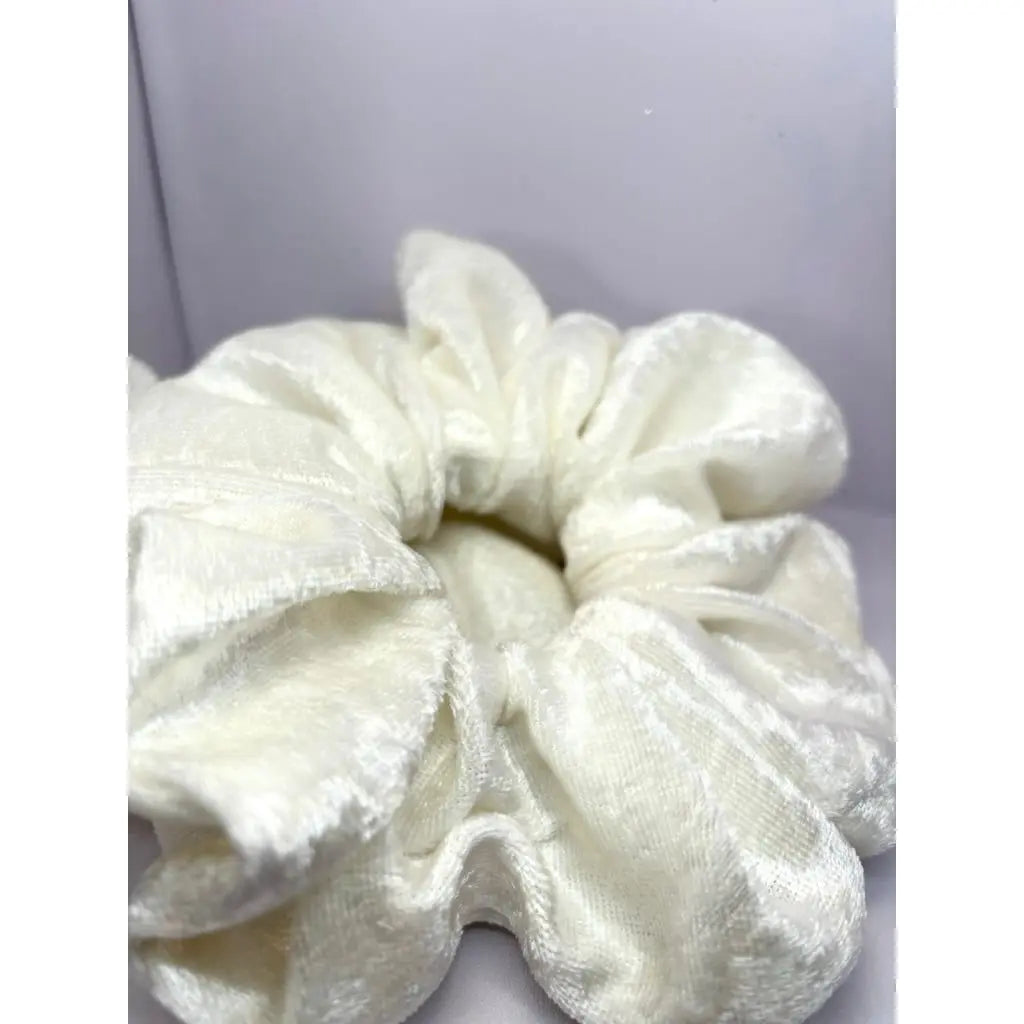 Cream Crushed Velvet Scrunchie