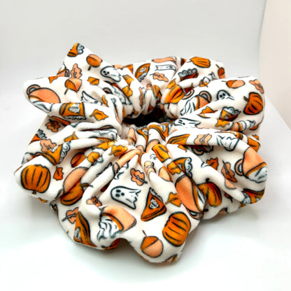 Spooky Pumpkin Spice Minky Scrunchie