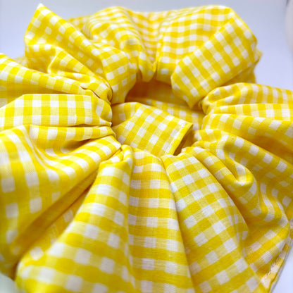 Yellow Gingham Spring Scrunchie