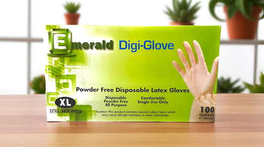 EMERALD DIGI-GLOVE POWDER-FREE LATEX GLOVES - EXTRA LARGE