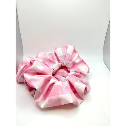Pink Plaid Spring Scrunchie