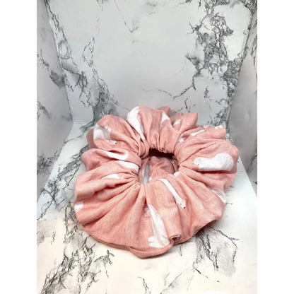 Pink Polar Bear Winter Scrunchie