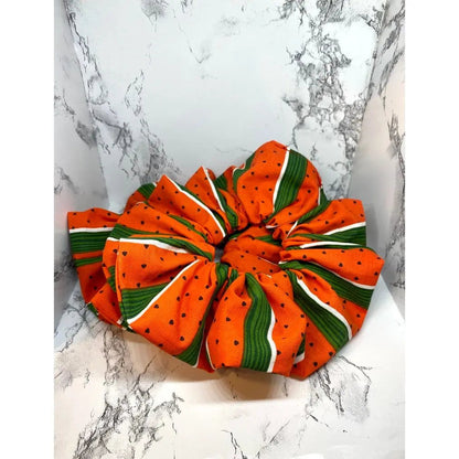 Striped Watermelon Summer Scrunchie