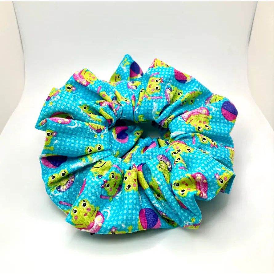 Swimming Frogs Summer Scrunchie