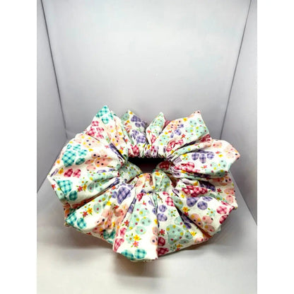 Pastel Paw Prints Spring Scrunchie