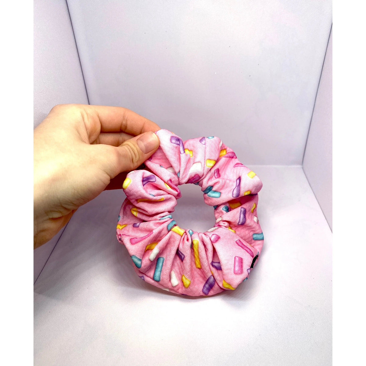 Mini Pink Sprinkles Bullet Scrunchie