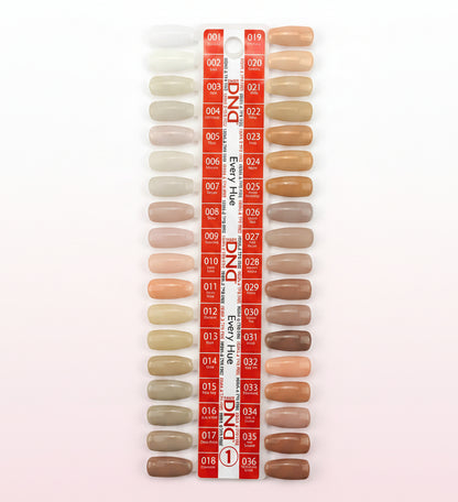 DND DUO HEMA & TPO FREE EVERY HUE - 36 COLORS TRAY NO.1