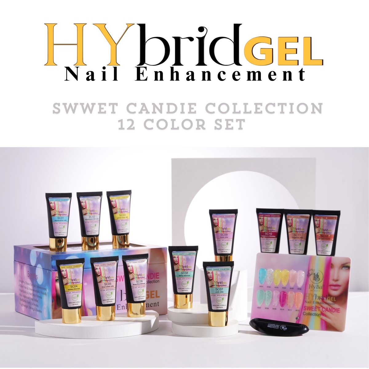 #9 SWEET CANDIE HyGEL® Box Set - (Includes: 12 x HyGEL (30ml Each), 1 x Gel Squeezer, 1 x Color Chart)