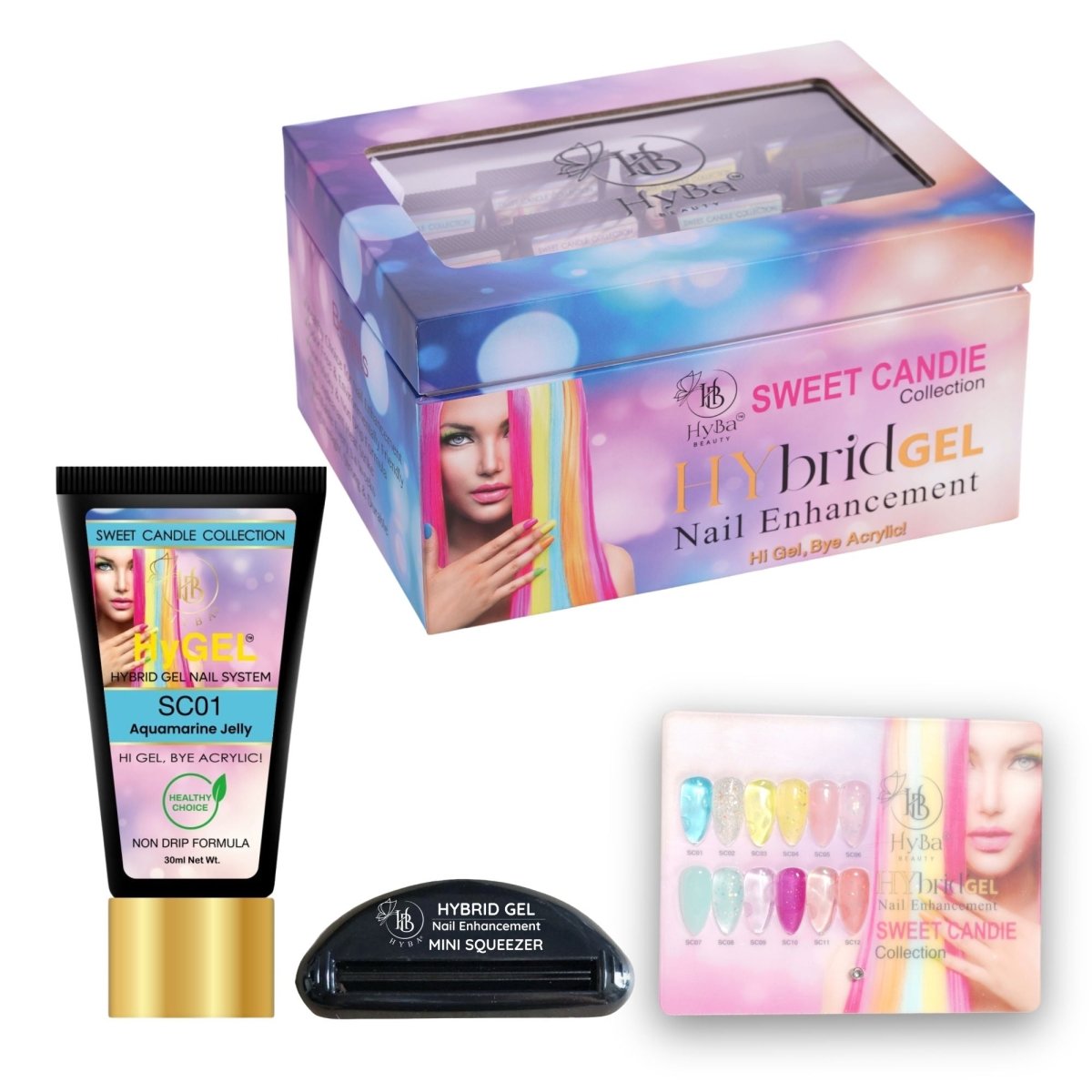 #9 SWEET CANDIE HyGEL® Box Set - (Includes: 12 x HyGEL (30ml Each), 1 x Gel Squeezer, 1 x Color Chart)