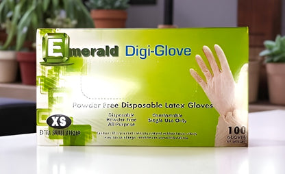 EMERALD DIGI-GLOVE POWDER-FREE LATEX GLOVES - X-SMALL