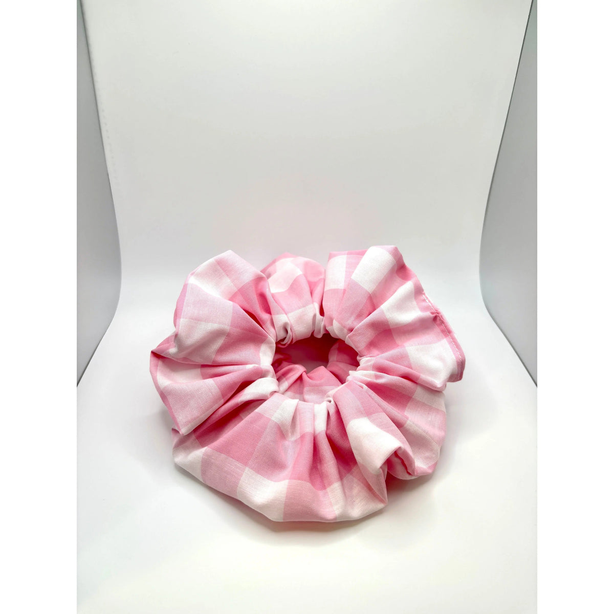 Pink Plaid Spring Scrunchie