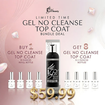 REFILL BUNDLE - IGEL NO CLEANSE TOP COAT - 8OZ. + 8 BOTTLES 0.5OZ. FREE