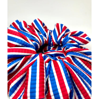 Striped 4th of July Ribbed Scrunchie