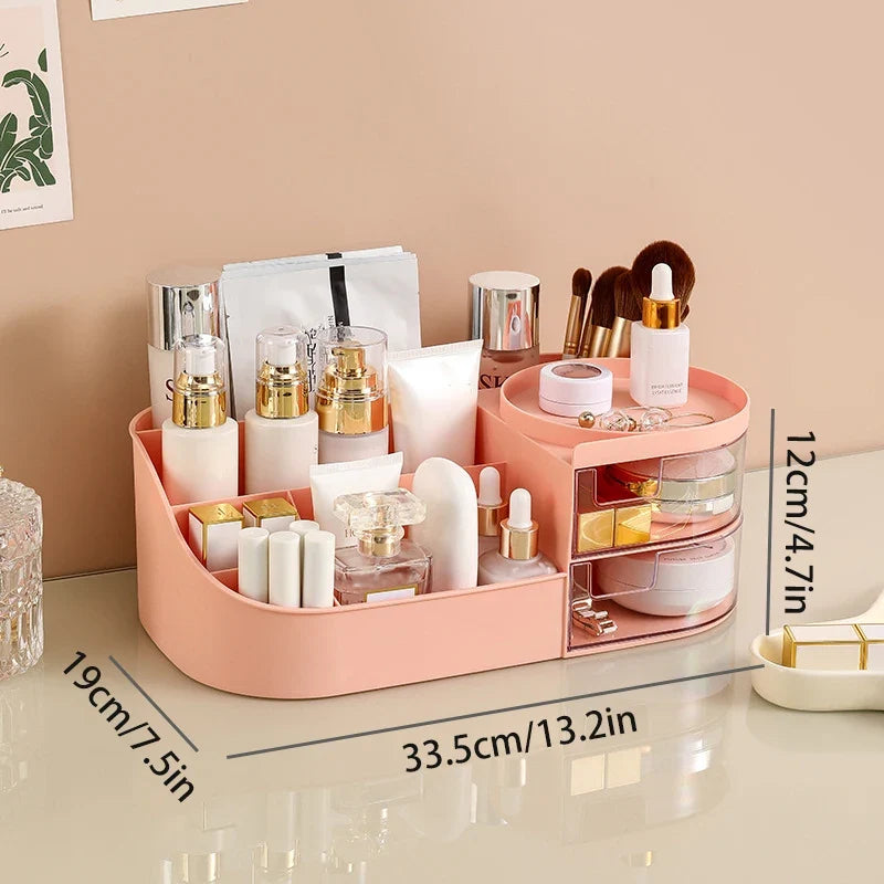 Cosmetic Storage Box With Drawer, Skin Care Product Countertop Storage Box, Lipstick, Brush, Makeup Brush Desktop Organizer