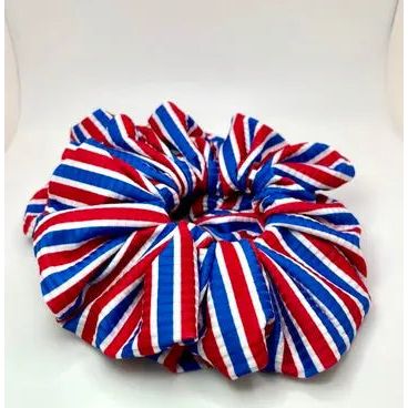 Striped 4th of July Ribbed Scrunchie