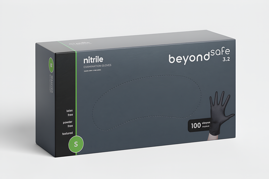 BLACK BEYOND SAFE 3.2 MIL NITRILE GLOVES - SMALL