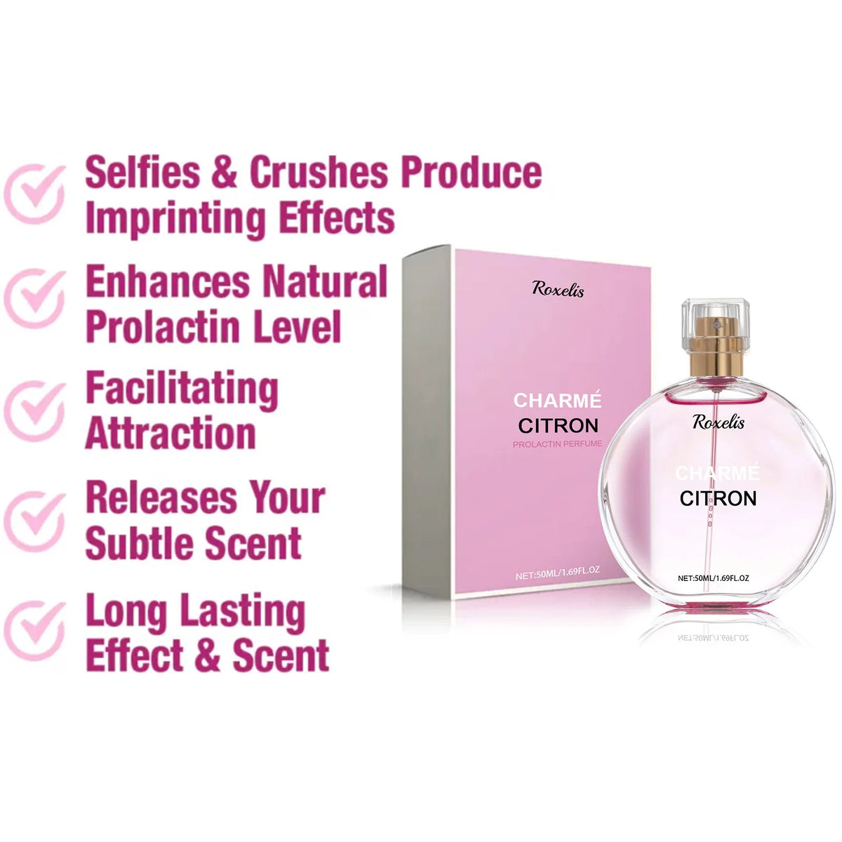 Roxelis 50ml Floral Scent Pheromone Perfume Spray Long Lasting Show Charm Attract Fresh Scent Elegant Lady Dating Perfume Gifts
