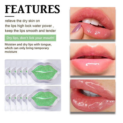 Hoygi 10pcs Aloe Exfoliating Lip Mask Plumping Moisturizing Repairing Smooth Lip Remove Cuticle Dead Skin Gloss Plumper Lip Mask