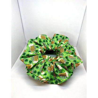 Beer and Shamrocks St Patrick's Scrunchie