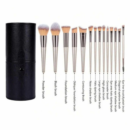 14-Piece Premium Synthetic Makeup Brush Set for Foundation, Powder, Concealers, Eye Shadows, and Blush
