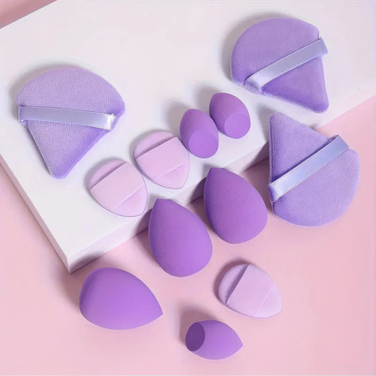 12-Piece Purple Makeup Sponge Set | Multipack of Latex-Free Beauty Blenders for Flawless Foundation