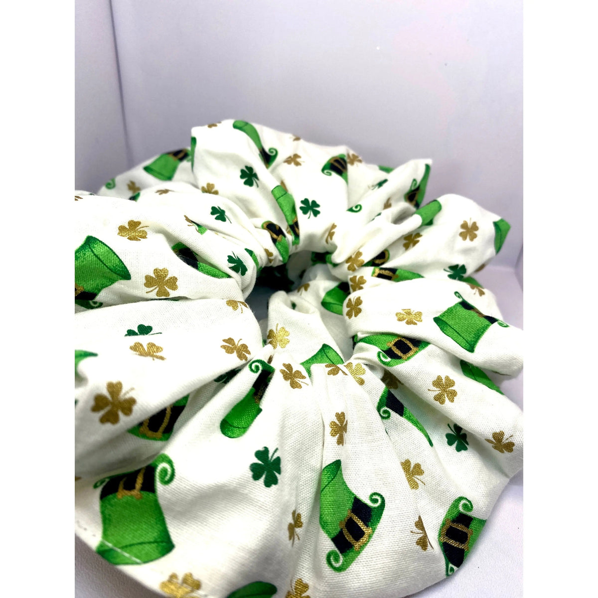 White Leprechaun Hat St Patrick's Scrunchie