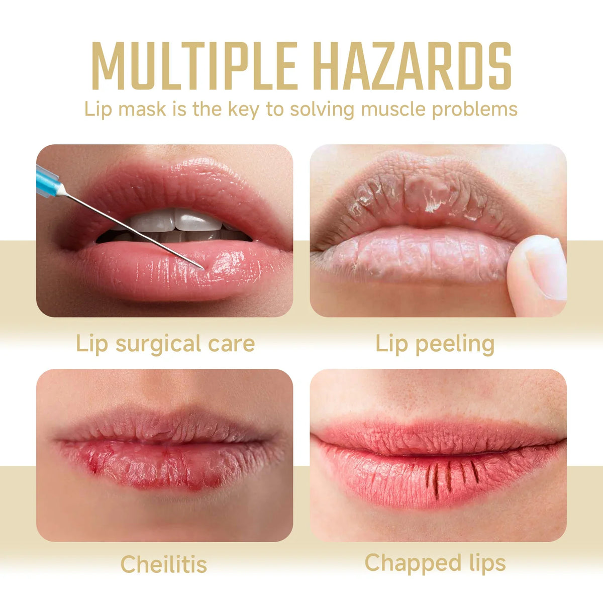 West&Month 6pcs Collagen Lip Mask Hydrating Firming Fade Lip Lines Nourishing Night Sleep Smooth Anti Dry Care Lips Plumper Mask