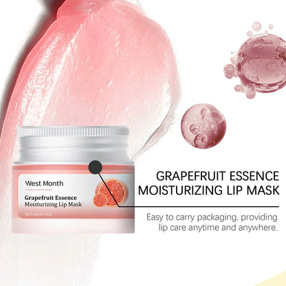 West Month 20g Grapefruit Moisturizing Lip Mask Nourish Lip Shiny Anti Cracking Remove Dead Skin Hydrating Plump Lip Mask