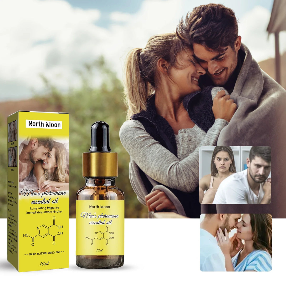North Moon 10ml Pheromone Essential Oil Perfume Lasting Natural Refresh Body For Man To Attract Women Dating Flirt Essential Oil