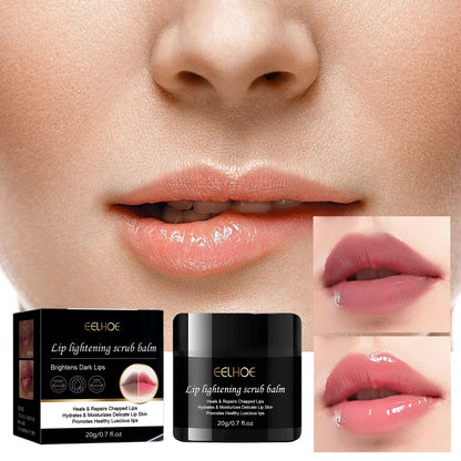 Lip Lightening Scrub Balm for Dark Lips Remove Dark Smoke Lips Exfoliating Repair Fine Lines Moisturizing Brightening Lip Care