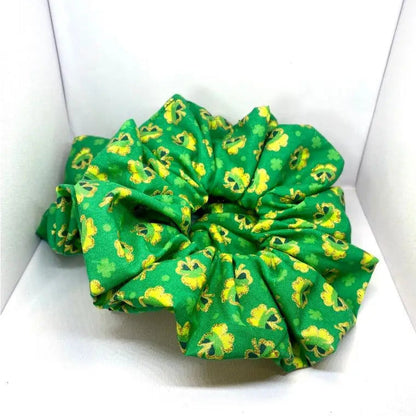 Glitter Shamrocks St Patrick's Scrunchie