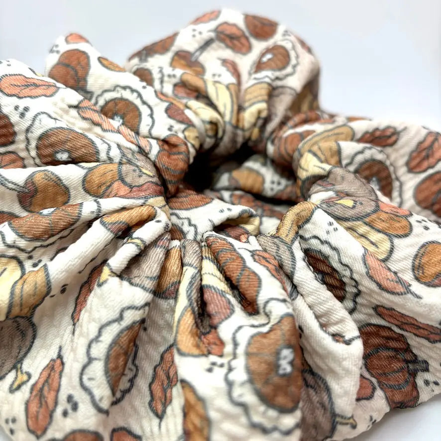 Turkey and Pie Thanksgiving Bullet Scrunchie