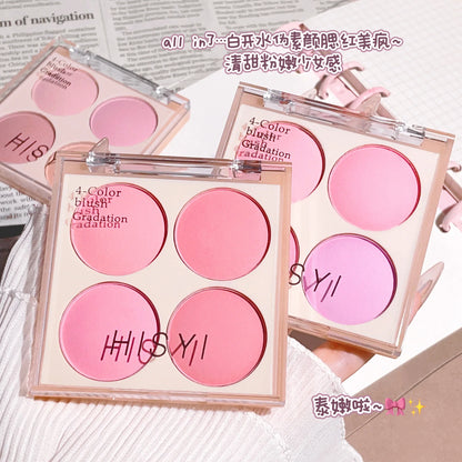 3 Pcs 4 Colors Matte Blush Powder Set Blush Powder Face Makeup Set Low Saturation Soft Blush Lighten Create Three-Dimensional