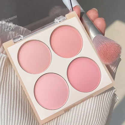 Vibrant Girl Ice Cream Four-Color Blush; Brightening, Natural Bare Makeup Effect, Pigmented, Matte, Fine Texture