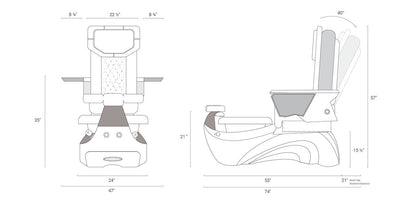 PERLA PEDICURE SPA WITH FX CHAIR TOP