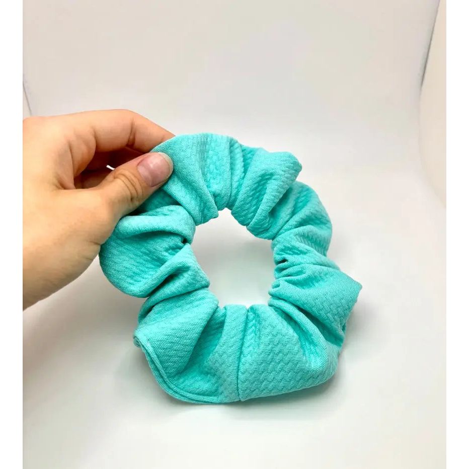 Mini Aqua Summer Bullet Scrunchie
